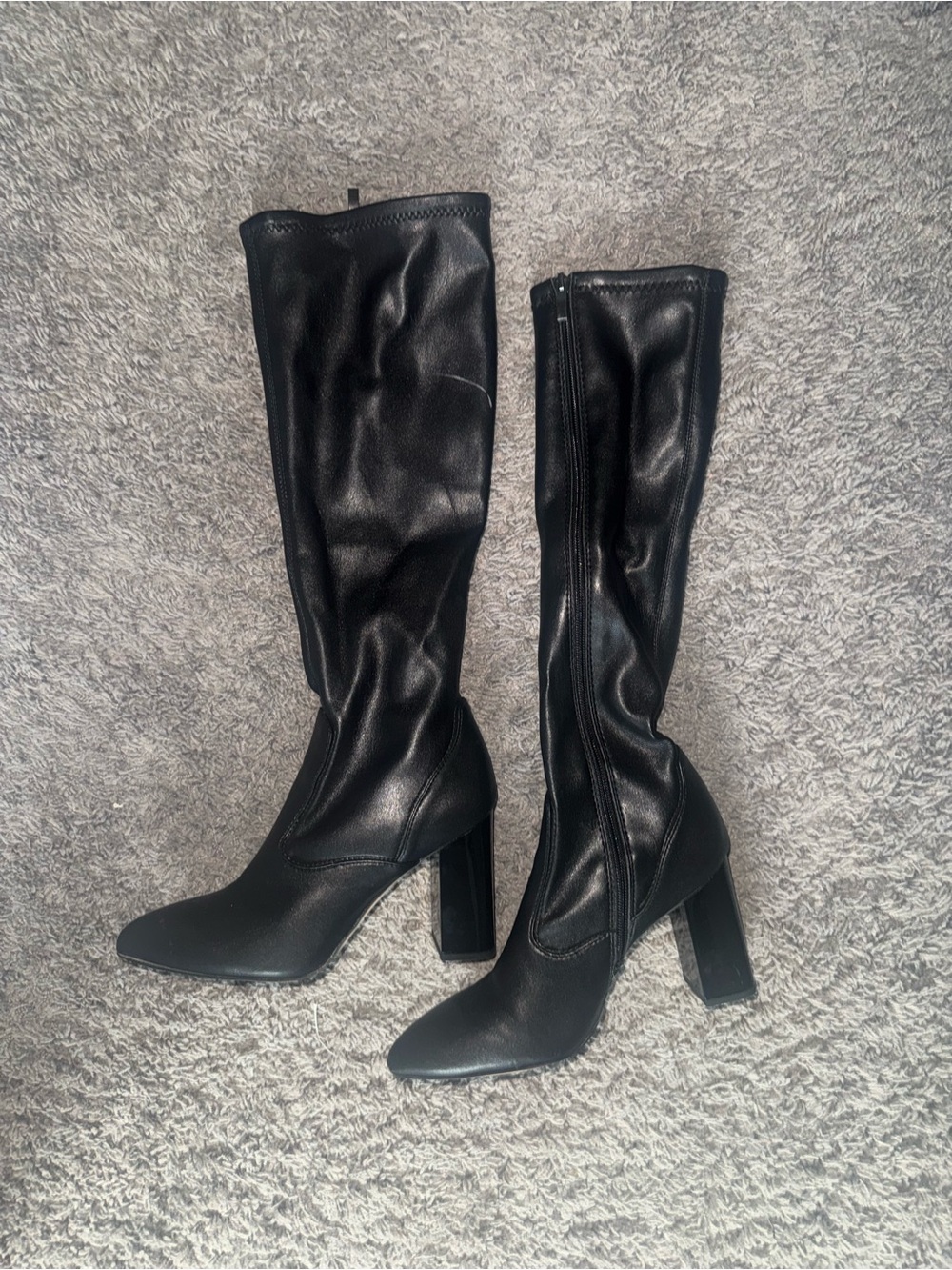 Franco Sarto Black Knee-High Block Heel Boots